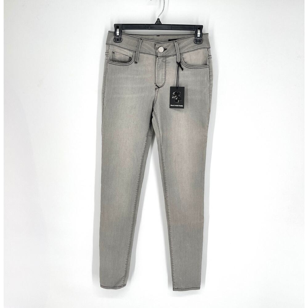 Black Orchid Denim NEW Gray Skinny Jeans Womens Sz 27 SAMPLE Black Jewel Stretch